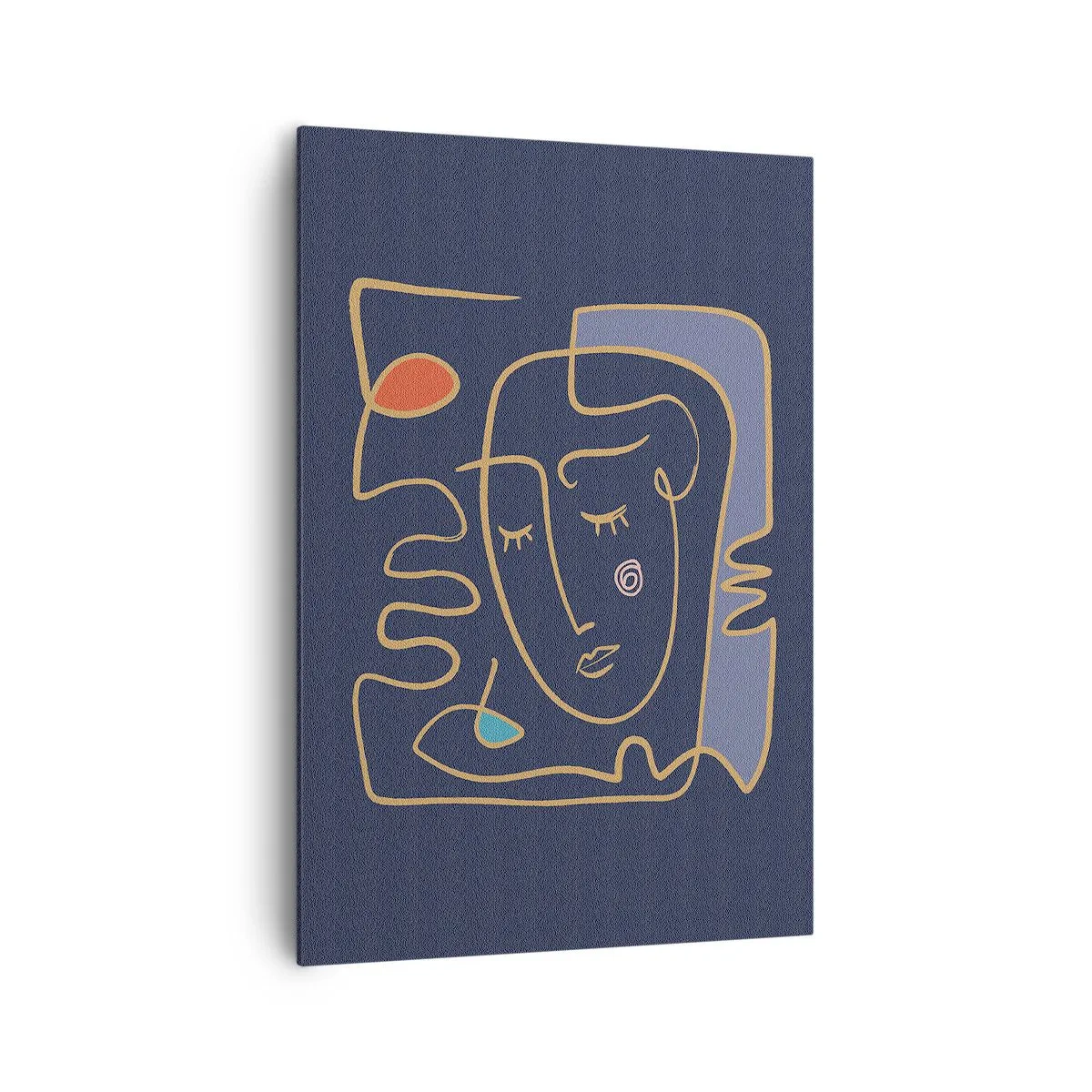 Bild auf Leinwand - Leinwandbild - Abstraktes Gesichtsporträt im minimalistischen Stil - 70x100cm - In Gedanken - Moderne Wanddekoration für Wohnzimmer und Schlafzimmer ARTTOR