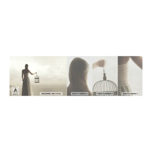 Fototapeten Muster Premium Canvas - Sei frei - Frau, Vogelkäfig, Vogel - 100x30 cm