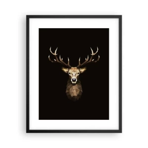 Poster in einem schwarzem Rahmen - Kubistischer Hirsch - 40x50 cm