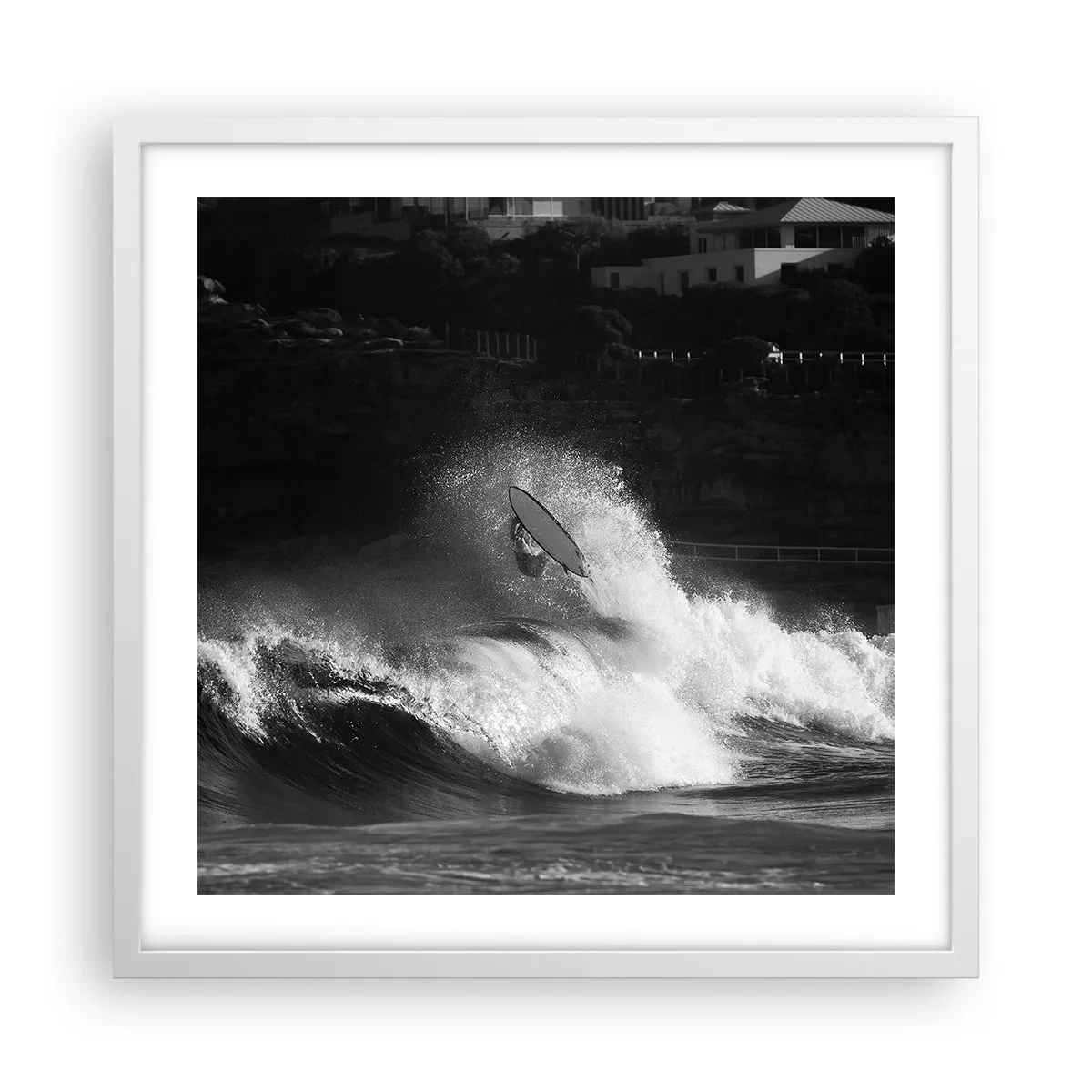 Poster in einem weißen Rahmen - Herausforderung angenommen! - 50x50 cm