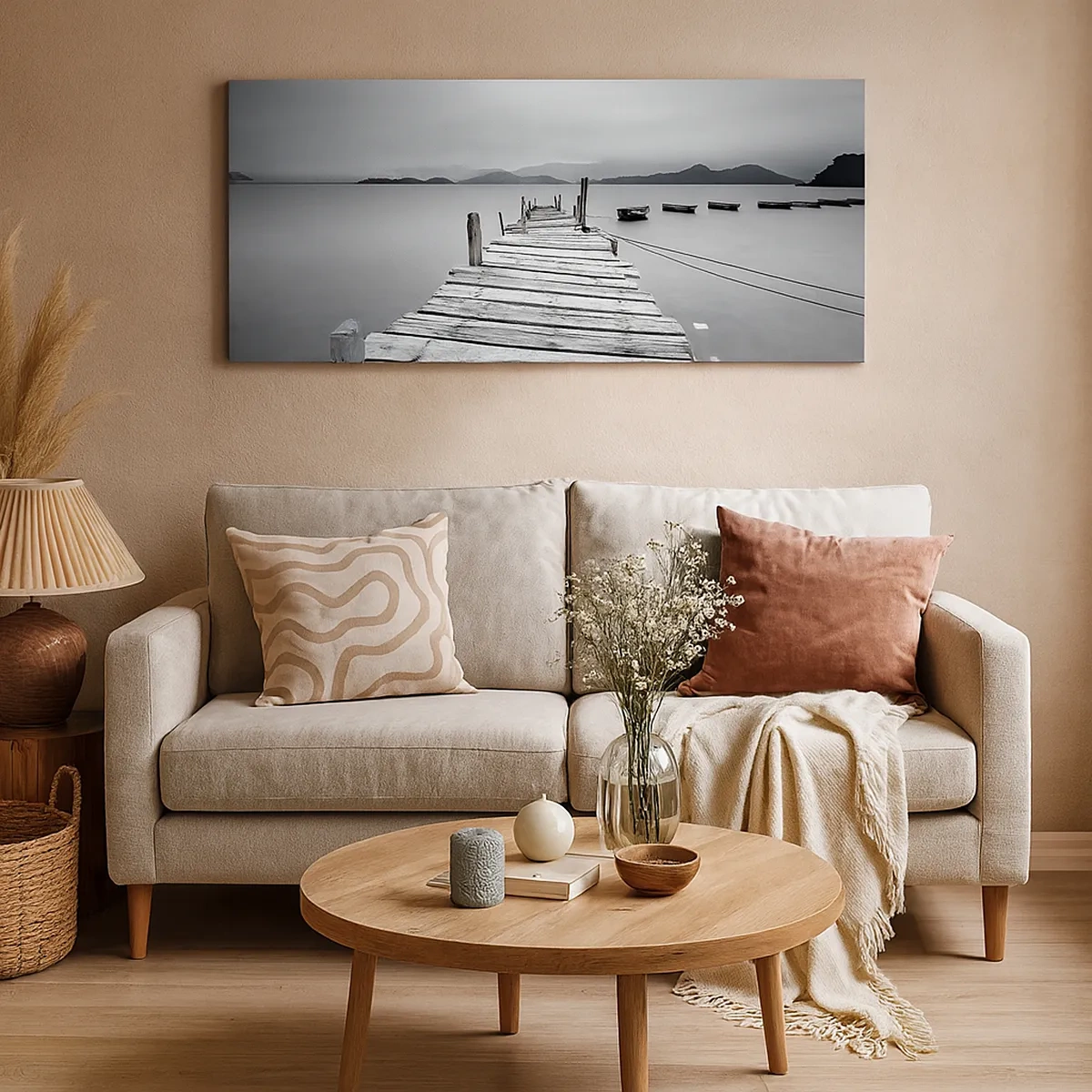 Bild auf Leinwand - Leinwandbild - Hinter den Bergen, jenseits der Meere - 30x30 cm