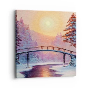Bild auf Leinwand - Leinwandbild - Vier Jahreszeiten - Winter - 30x30 cm