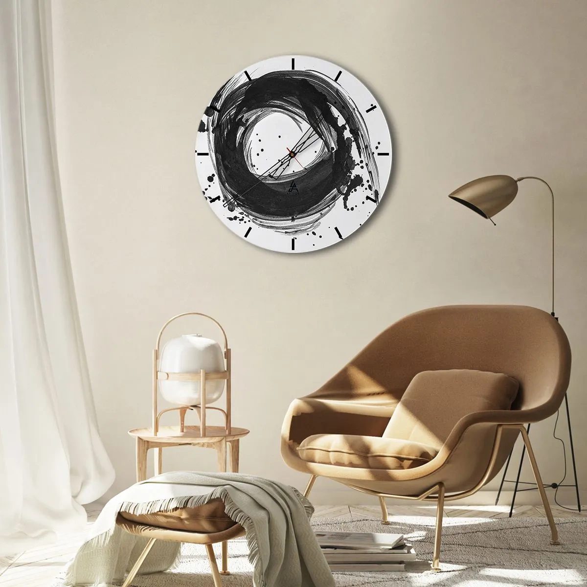 Wanduhr - Glasuhr - Der Wirbel der Schöpfung - 40x40 cm