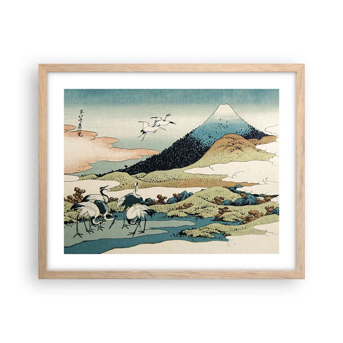 Poster in einem Rahmen aus heller Eiche - Im japanischen Geist - 50x40 cm