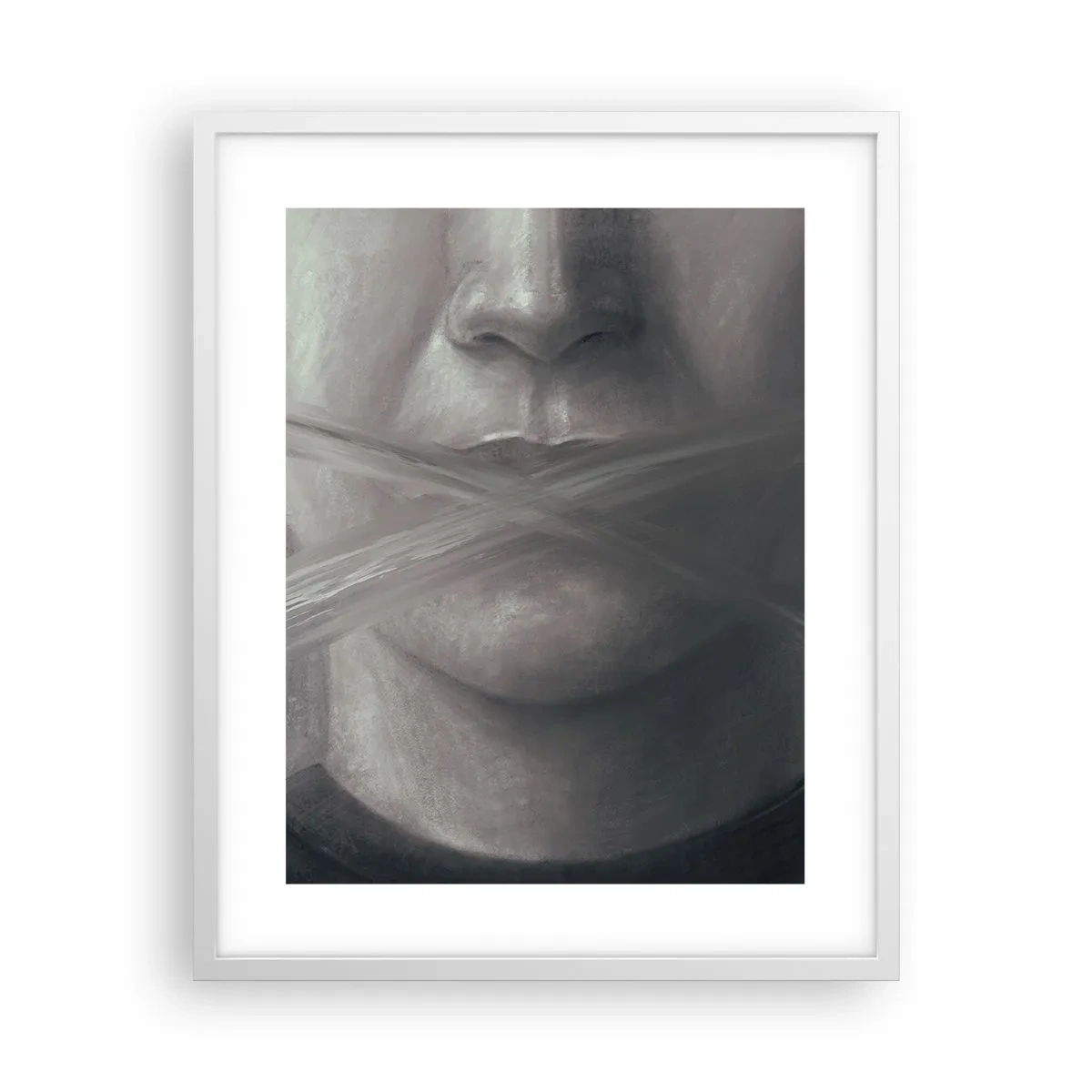 Poster in einem weißen Rahmen - Ohne ein Wort - 40x50 cm
