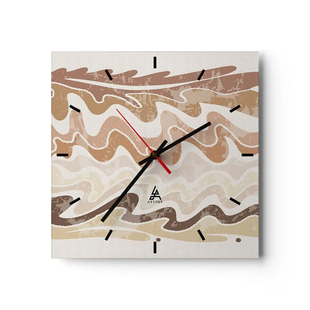 Wanduhr - Glasuhr - Gute Energie – gute Gefühle - 40x40 cm