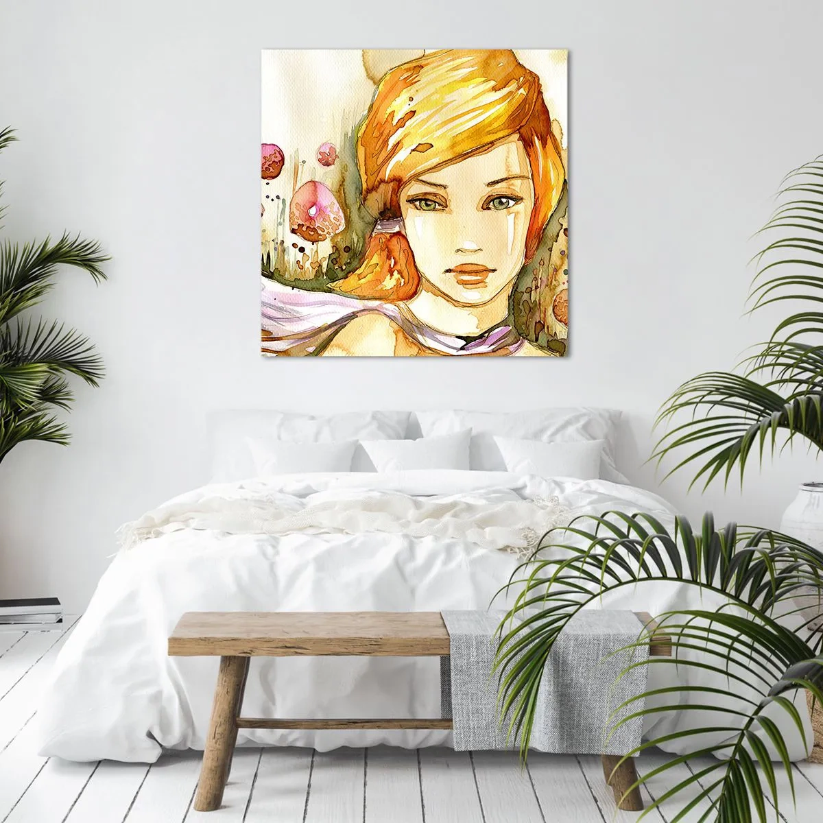 Bild auf Leinwand - Leinwandbild - Ein smaragdgrüner Look, der die Wut beruhigt - 50x50 cm