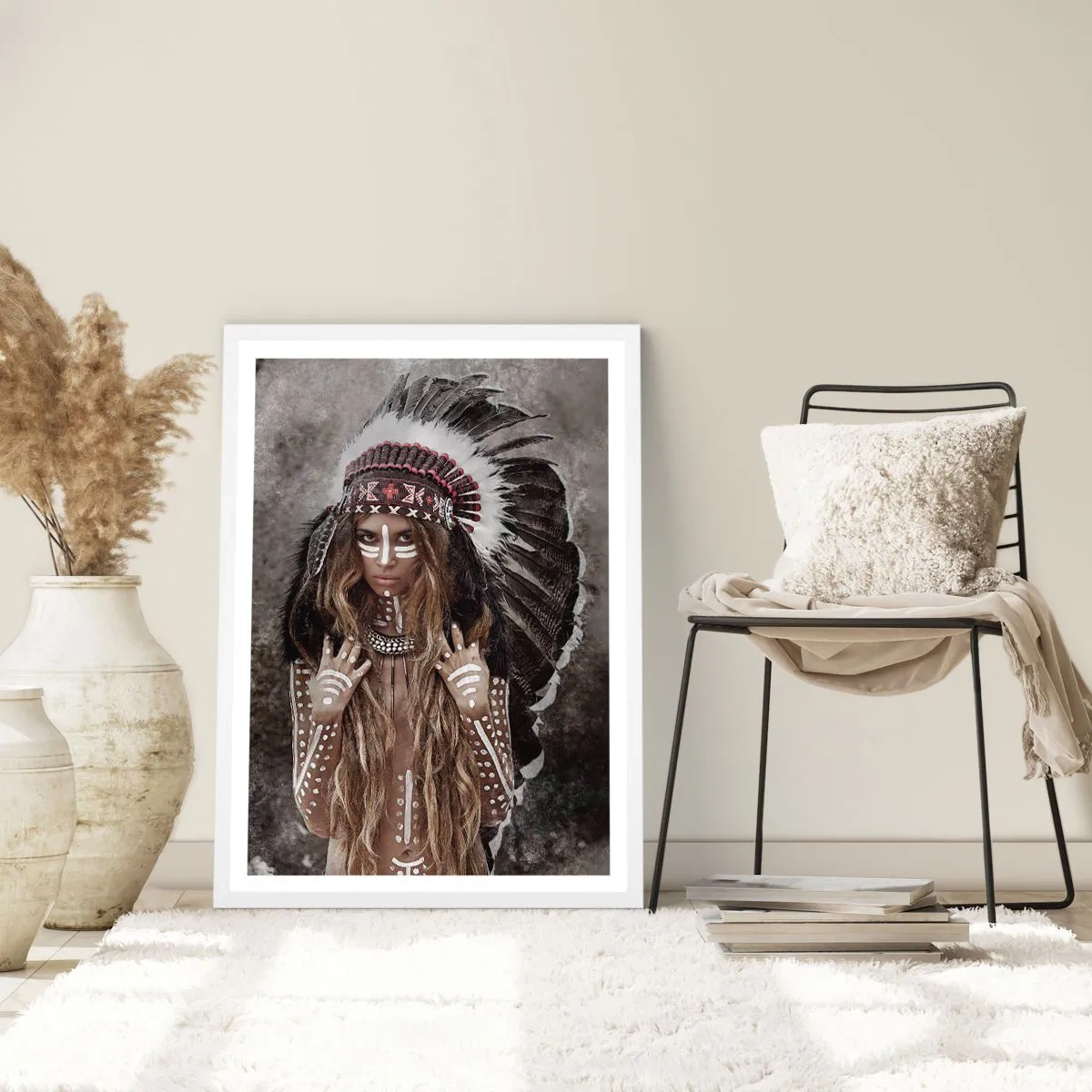 Poster in einem weißen Rahmen - Das Geheimnis der Stärke des Stammes - 61x91 cm