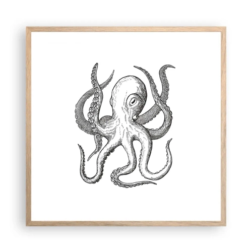 Poster in einem Rahmen aus heller Eiche - Mit den Wellen tanzen - 60x60 cm