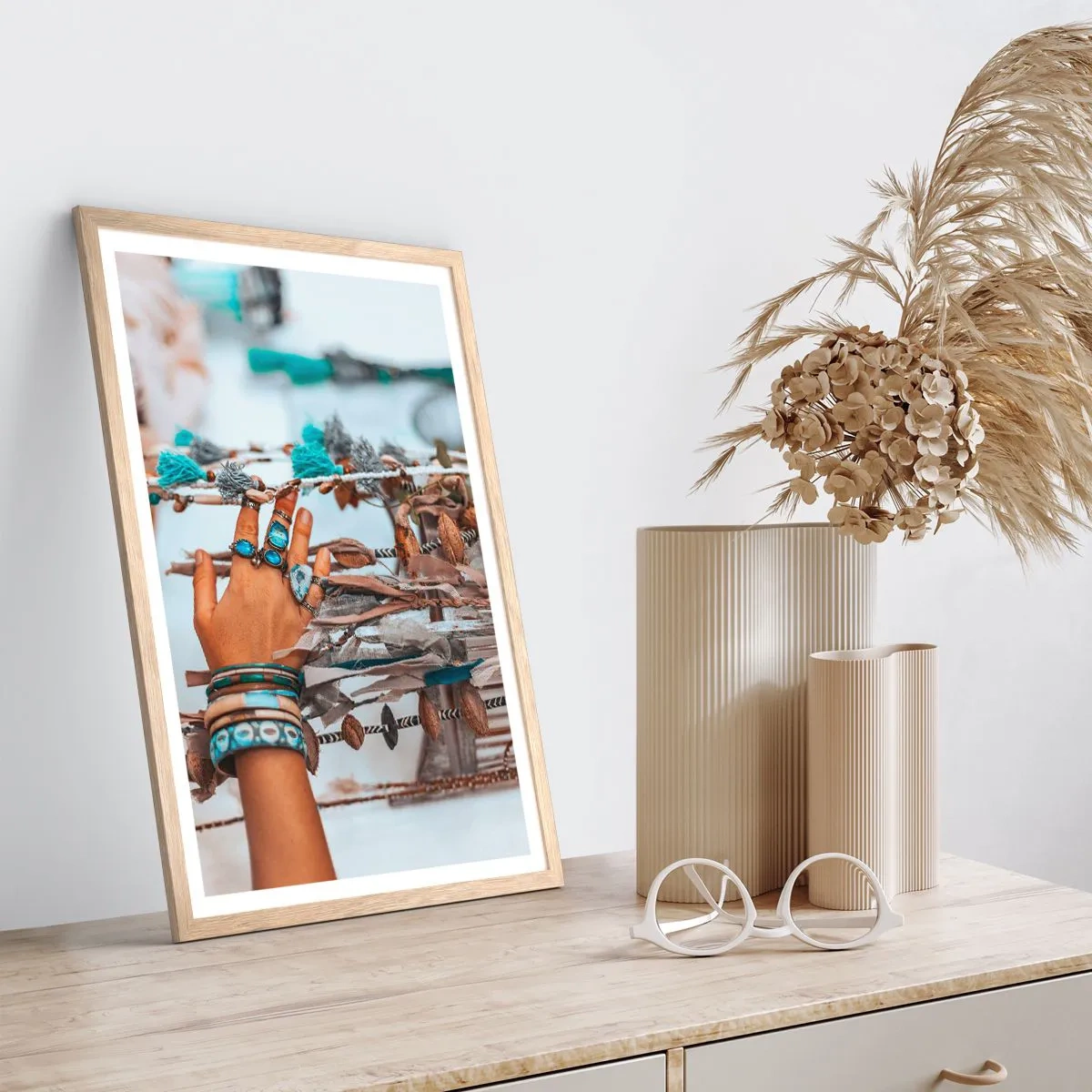 Poster in einem Rahmen aus heller Eiche - Lokale Schätze - 61x91 cm