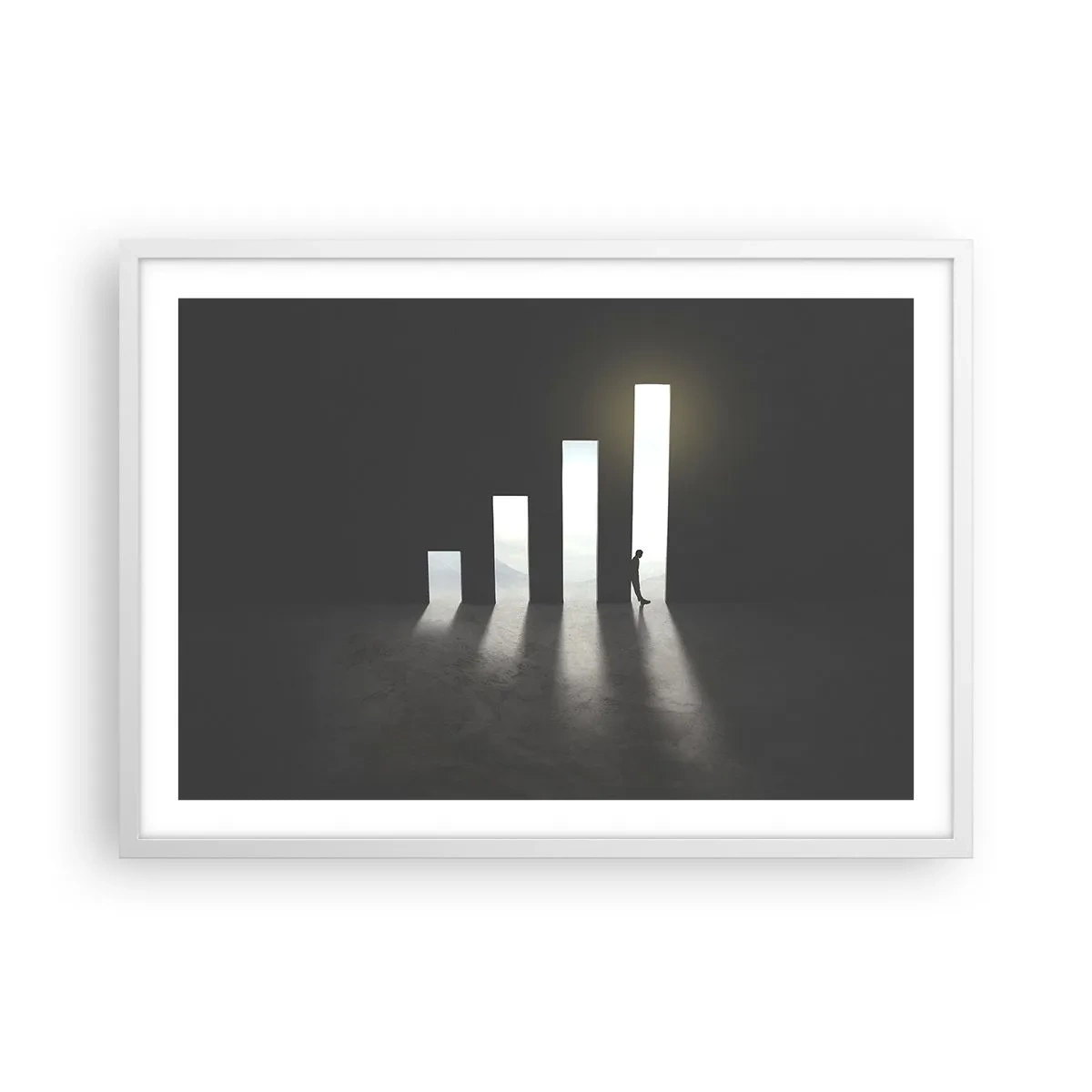 Poster in einem weißen Rahmen - Erfolg – Impression - 70x50 cm