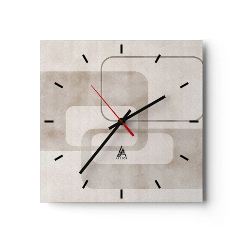 Wanduhr - Glasuhr - Geometrische Fuge - 40x40 cm