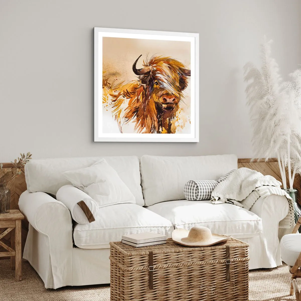 Poster in einem weißen Rahmen - Stolz des Jägers - 40x40 cm