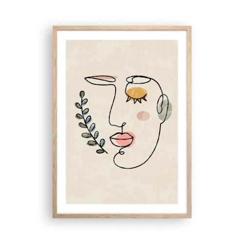 Poster in einem Rahmen aus heller Eiche - Frieden ist gefunden - 50x70 cm