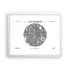 Poster in einem weißen Rahmen - Anatomie von Los Angeles - 50x40 cm
