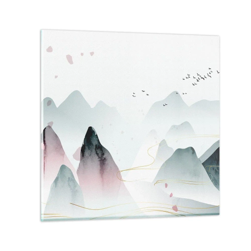 Glasbild - Bild auf glas - Über die Gipfel - 50x50 cm
