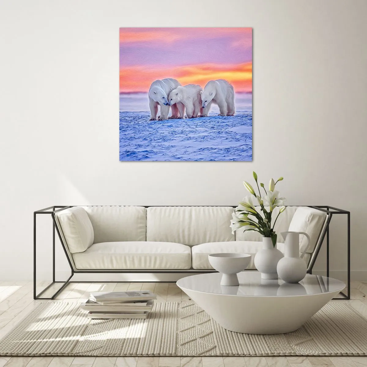 Glasbild - Bild auf glas - Familienwärme ist genug - 40x40 cm