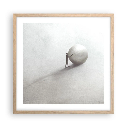 Poster in einem Rahmen aus heller Eiche - Das Spiel des Lebens - 50x50 cm