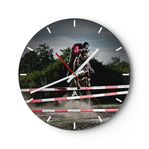 Wanduhr - Glasuhr - Gemeinsam zum Sieg - 40x40 cm