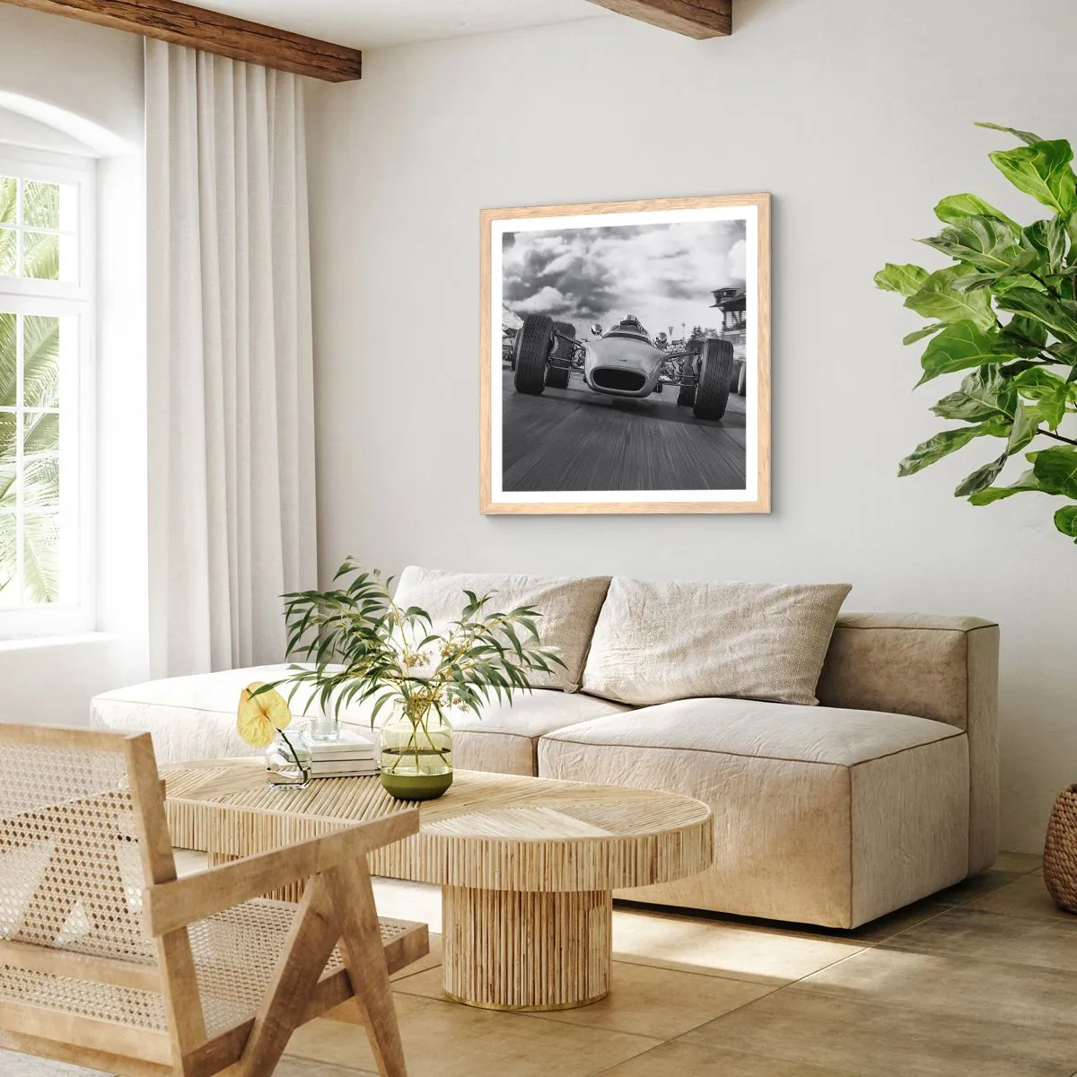 Poster in einem Rahmen aus heller Eiche - Power ist da! - 50x50 cm