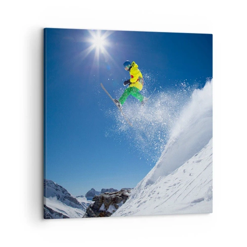 Bild auf Leinwand - Leinwandbild - Tanzen mit den Bergen - 50x50 cm