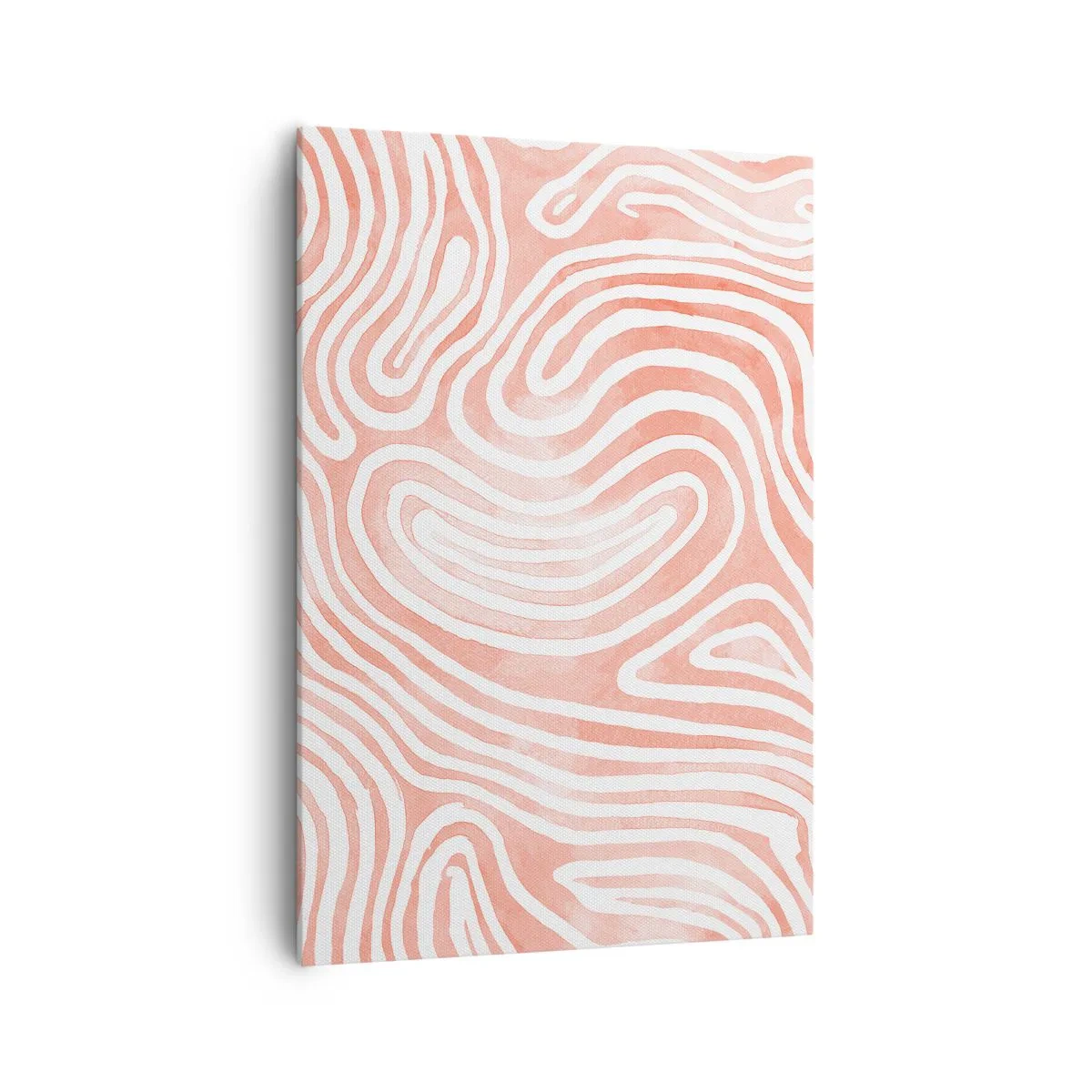 Bild auf Leinwand - Leinwandbild - Abstraktes Muster in Rosa- und Weißtönen - 70x100cm - Im Korallenlabyrinth - Moderne Wanddekoration für Wohnzimmer und Schlafzimmer ARTTOR
