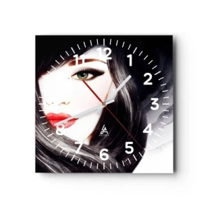 Wanduhr - Glasuhr - Saphir-Optik - 30x30 cm