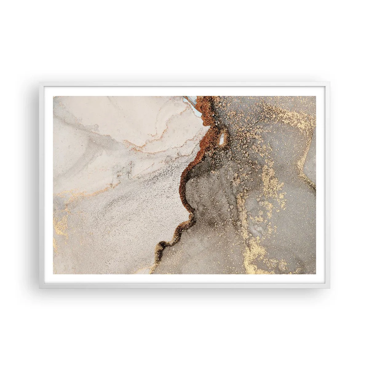 Poster in einem weißen Rahmen - An der Grenze der Farben - 100x70 cm