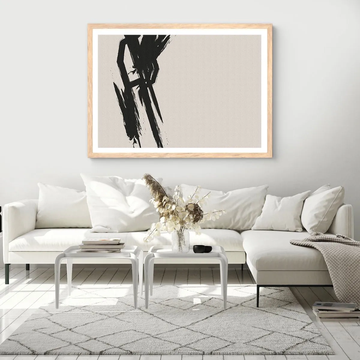 Poster in einem Rahmen aus heller Eiche - Unaufhaltsamer Trieb - 70x50 cm