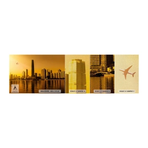 Fototapeten Muster Premium Canvas - Die goldene Stadt - Landschaft, Stadt, Die Architektur - 100x30 cm