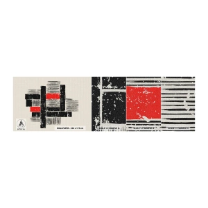 Fototapeten Muster Premium Canvas - Rot und Schwarz - Abstraktion, Moderne Kunst, Industriell - 100x30 cm