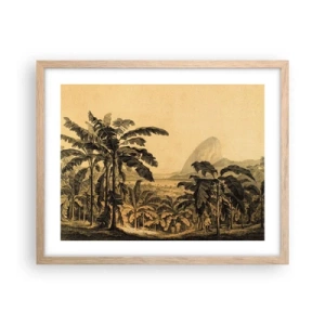 Poster in einem Rahmen aus heller Eiche - in einem kolonialen Klima - 50x40 cm