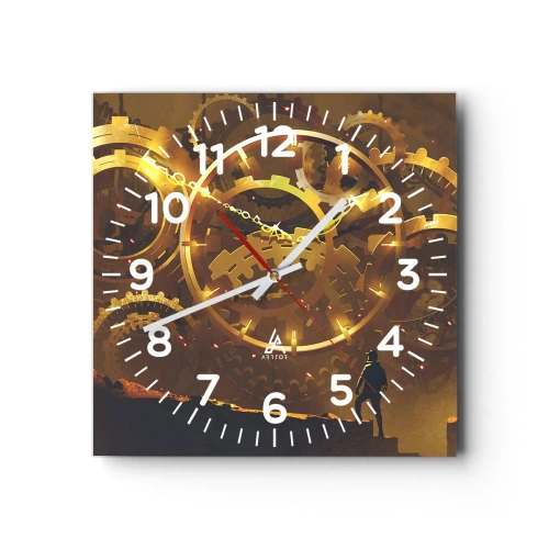 Wanduhr - Glasuhr - An der Quelle der Zeit - 30x30 cm