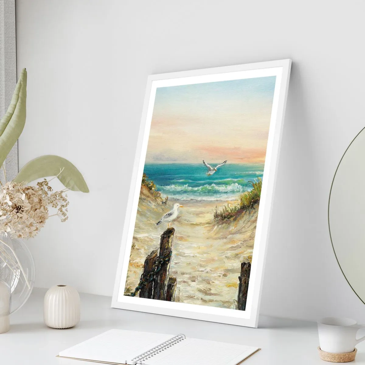 Poster in einem weißen Rahmen - Windlose Abgeschiedenheit - 40x50 cm