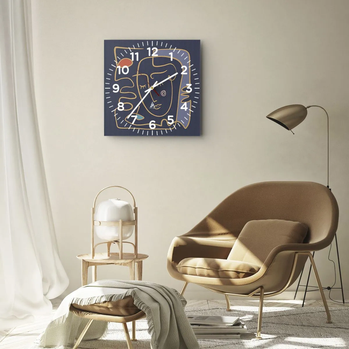 Wanduhr - Glasuhr - In Gedanken - 40x40 cm