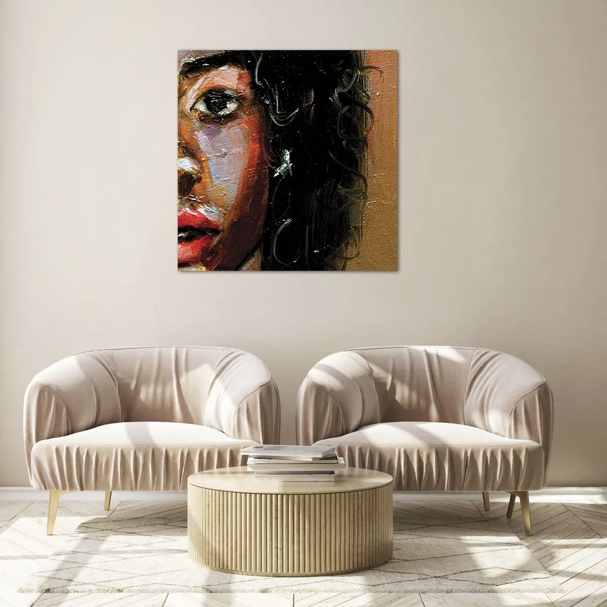 Glasbild - Bild auf glas - Schwarz und Glanz - 70x70 cm