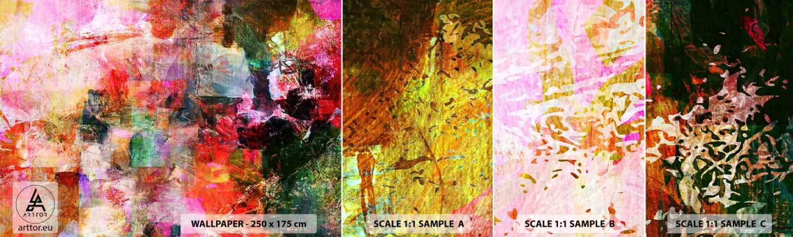 Fototapetenmuster Standard Eco - Eine Reise durch die Rosen - Abstraktion, Stück, Grafik - 100x30 cm