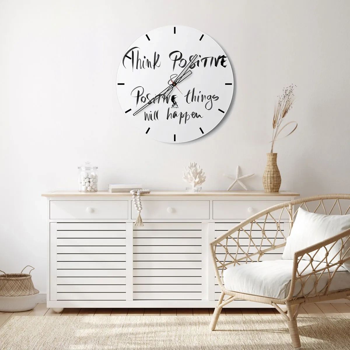 Wanduhr - Glasuhr - Wie soll man leben? - 40x40 cm