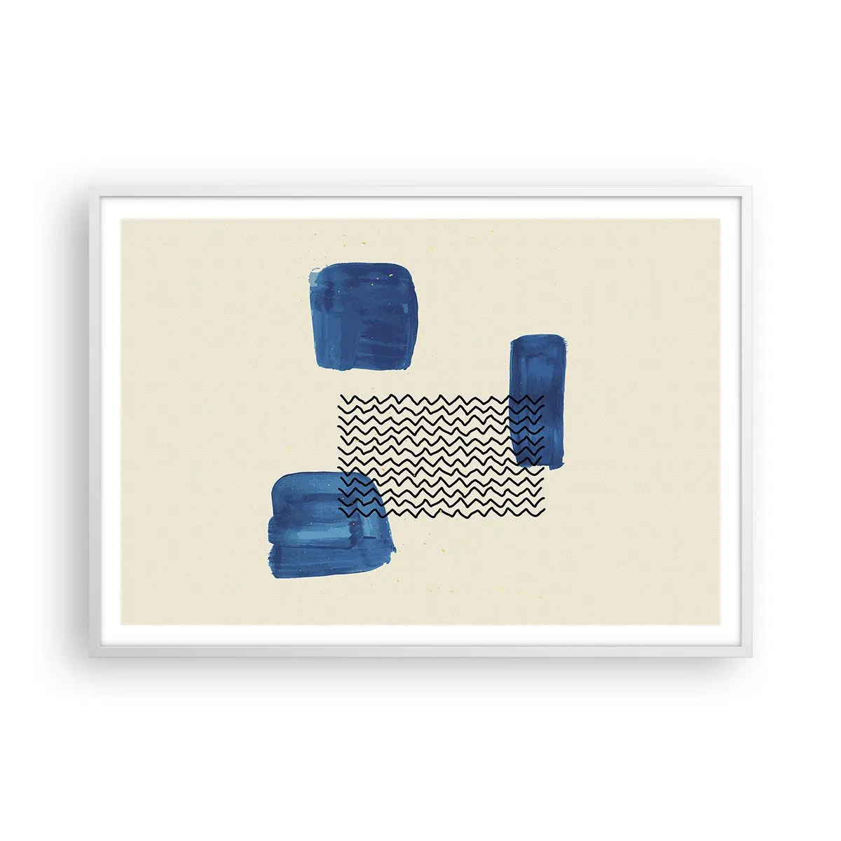 Poster in einem weißen Rahmen - Ein abstraktes Quartett - 100x70 cm