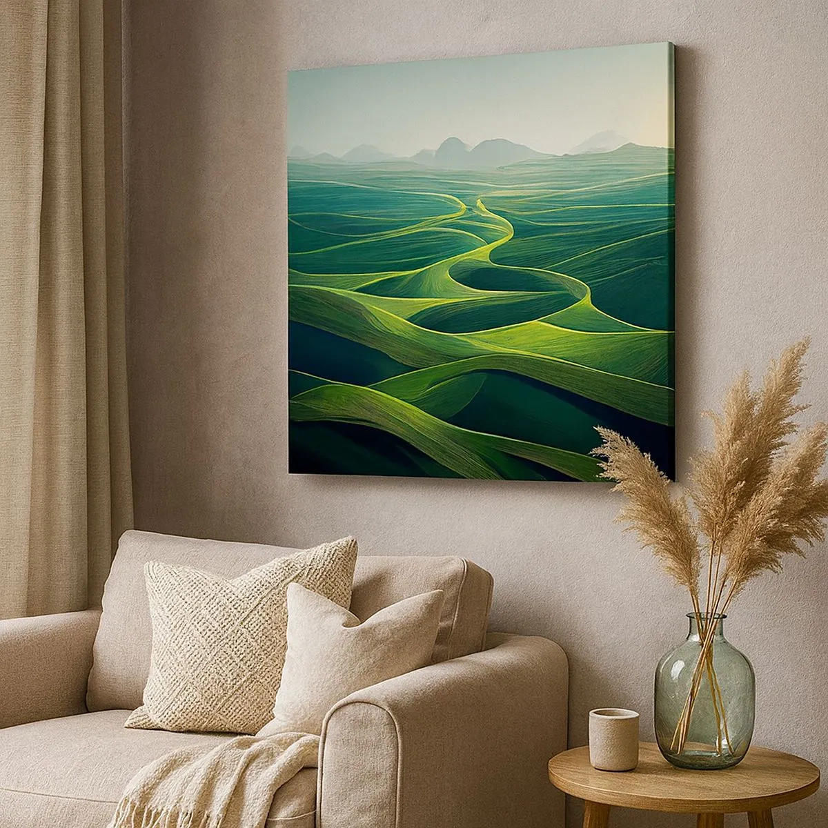 Bild auf Leinwand - Leinwandbild - In den grünen Tälern - 30x30 cm