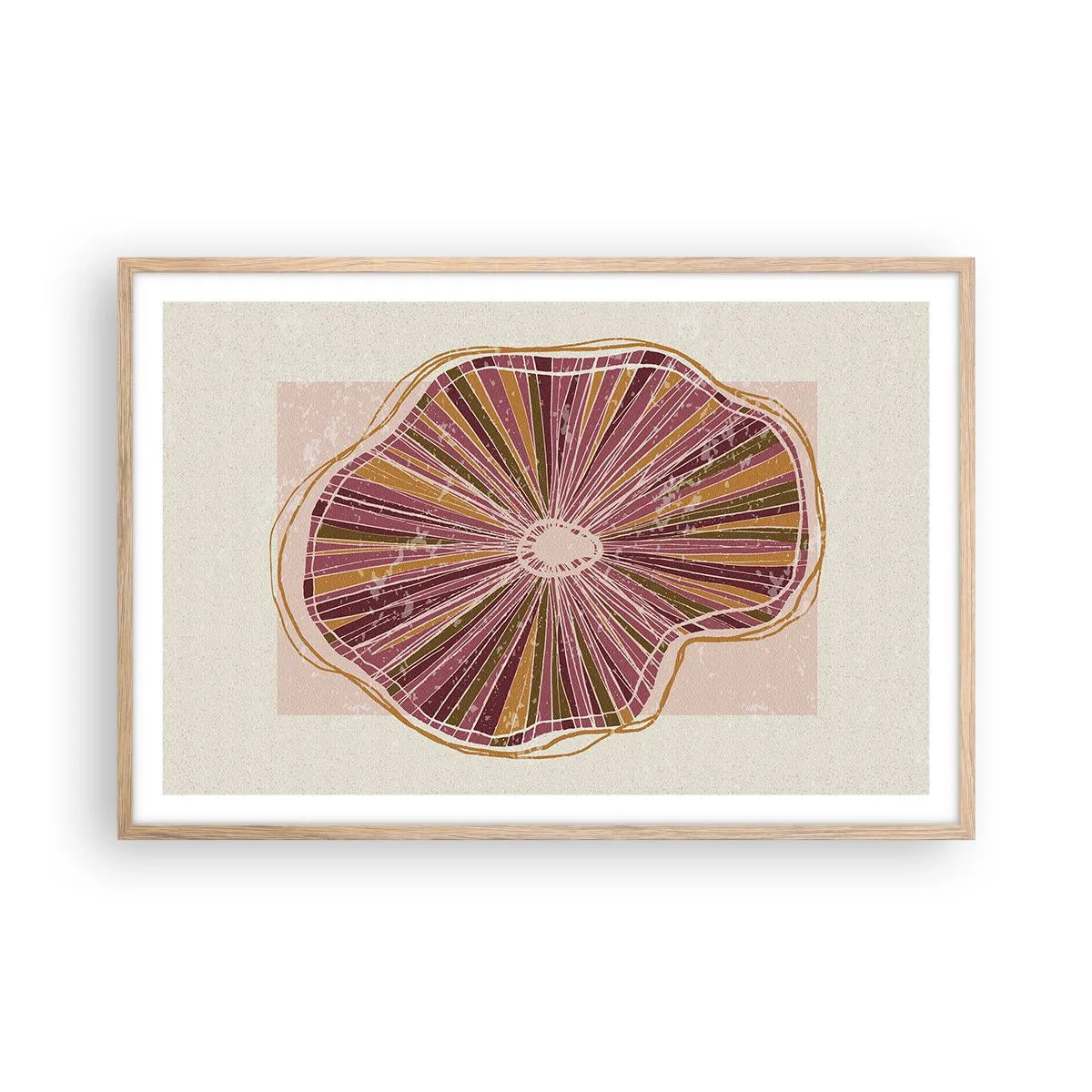 Poster in einem Rahmen aus heller Eiche - Strahlende Abstraktion - 91x61 cm