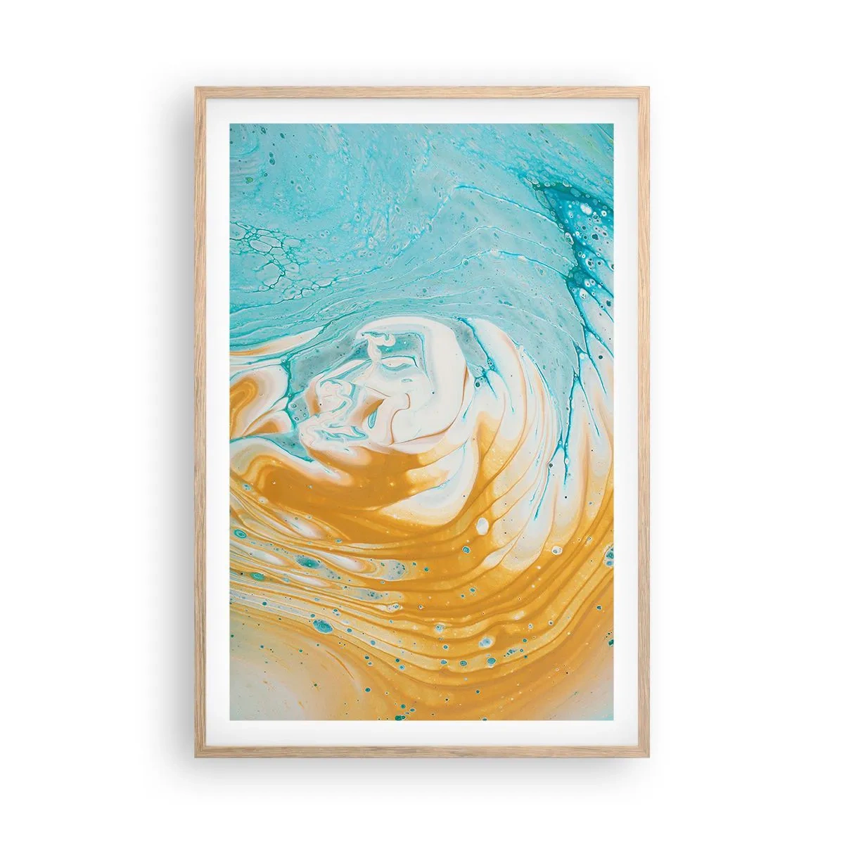 Poster in einem Rahmen aus heller Eiche - Pastellwirbel - 61x91 cm