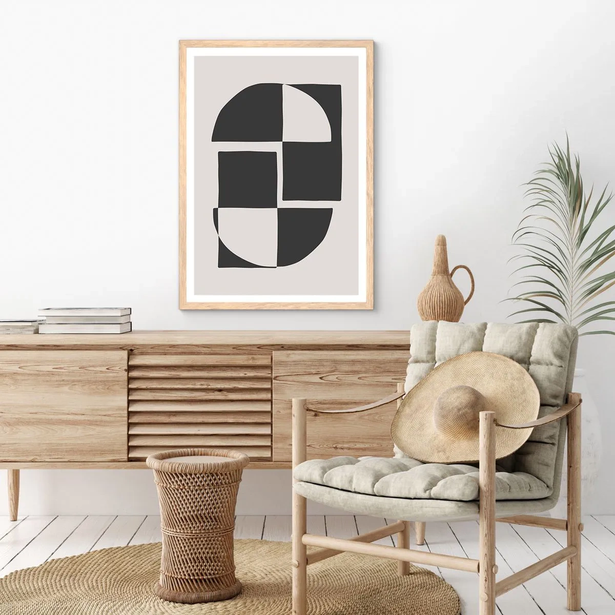 Poster in einem Rahmen aus heller Eiche - Antithese - Synthese - 50x70 cm