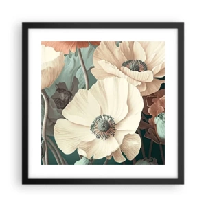 Poster in einem schwarzem Rahmen - Flüstern von Mohnblumen - 40x40 cm
