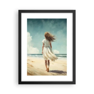 Poster in einem schwarzem Rahmen - Der Sonne und dem Wind begegnen - 30x40 cm