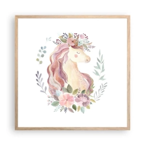 Poster in einem Rahmen aus heller Eiche - Eine Einladung in die Welt der Märchen - 60x60 cm