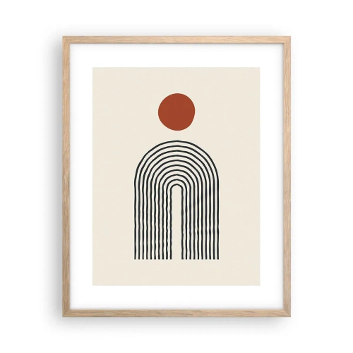 Poster in einem Rahmen aus heller Eiche - Magnetismus von Formen und Farben - 40x50 cm