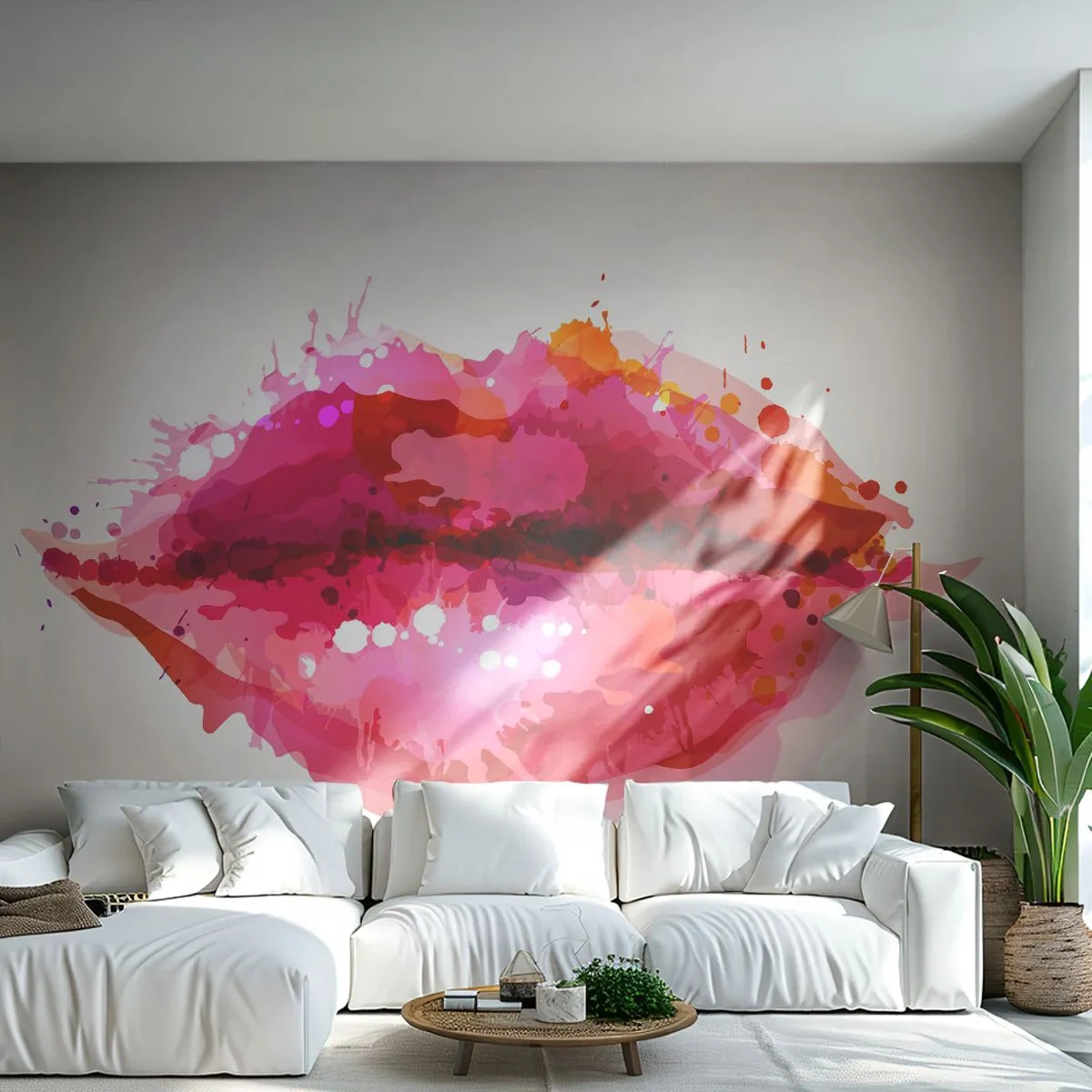 Fototapete Premium Sand - Ein rötlicher Rotton - Abstraktion, rote Lippen, Stück - 100x70 cm