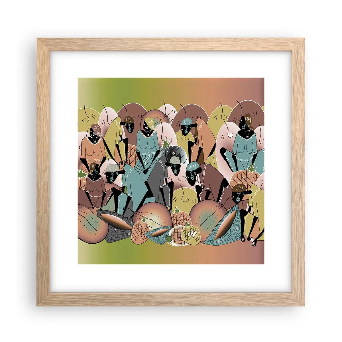 Poster in einem Rahmen aus heller Eiche - Ein toller Urlaub steht bevor - 30x30 cm