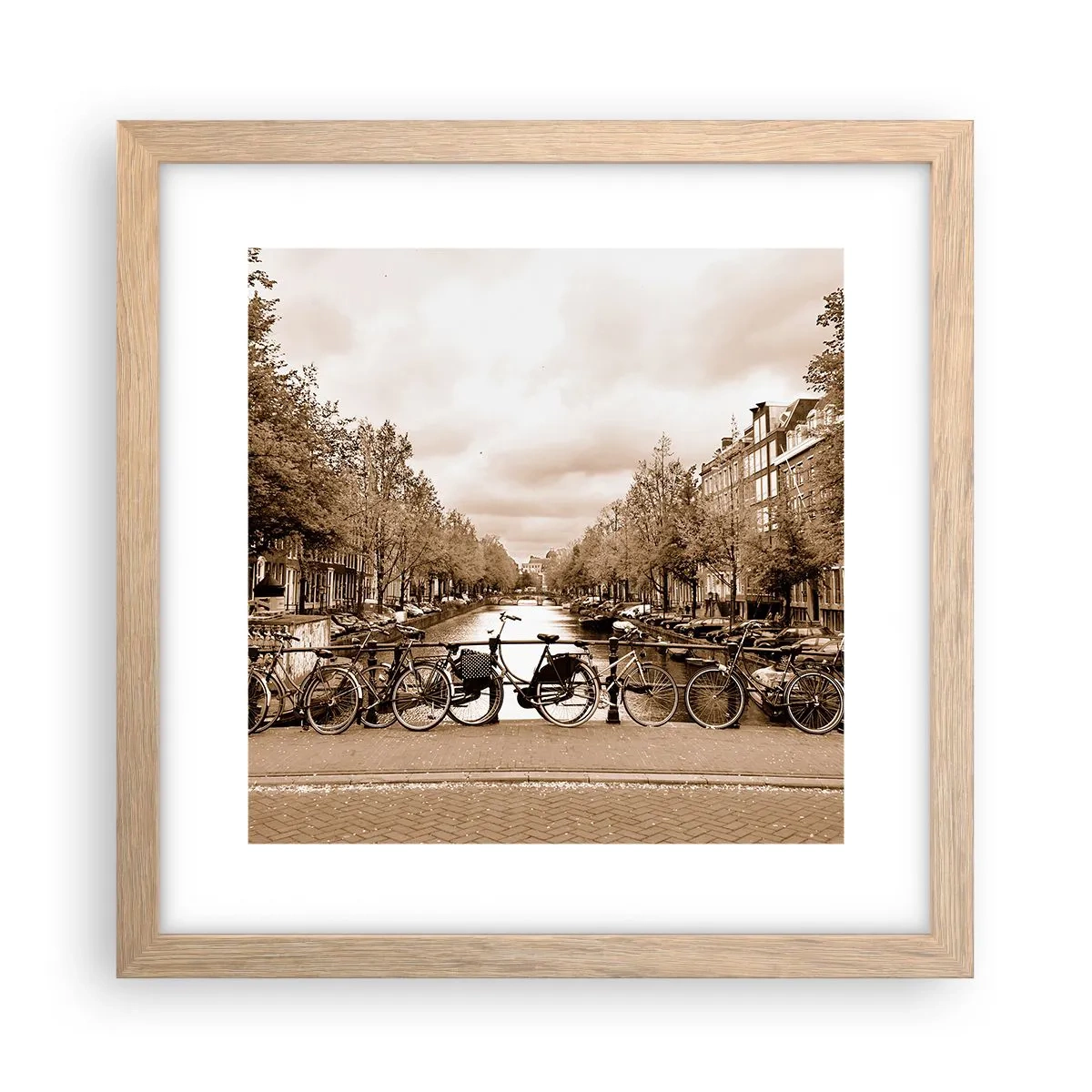 Poster in einem Rahmen aus heller Eiche - Niederländische Atmosphäre - 30x30 cm
